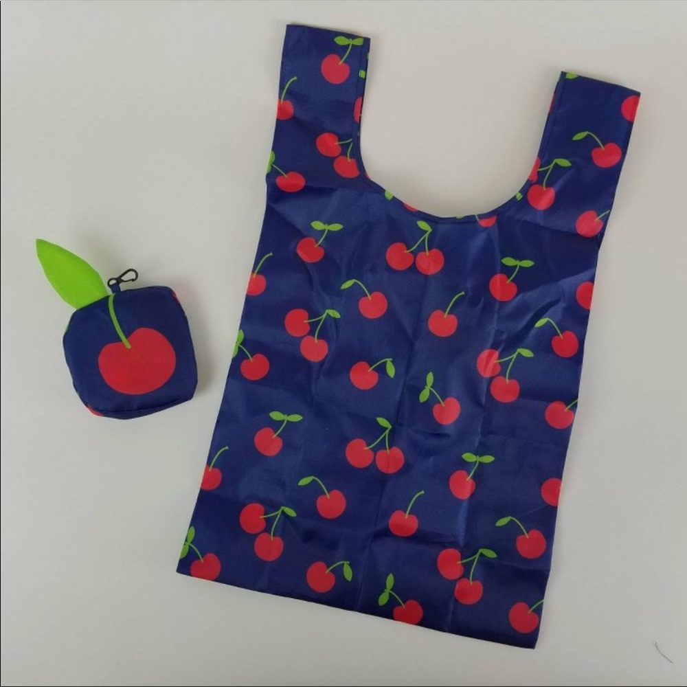 Spring Cherry reusable tote bag